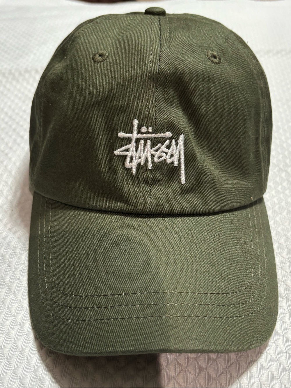 Stussy Forest Green Embroidered Logo Baseball Cap